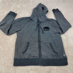 Roots Men's Size Xtra Large Charcoal Heather Full Zip Hoodie Sweatshirt Size XL